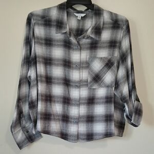 Time and Tru XXL Soft Flannel Crop Top